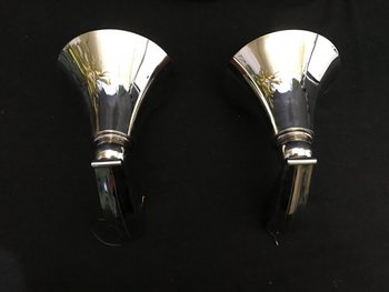 Pair Lamp Wall Lamp Chrome Bronze Modern Style 1930