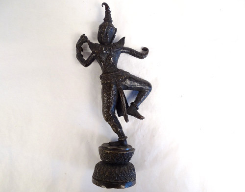 Skulptur Bronzestatuette Tänzerin Apsara Khmer Kambodscha Thailand 19