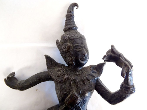 Skulptur Bronzestatuette Tänzerin Apsara Khmer Kambodscha Thailand 19