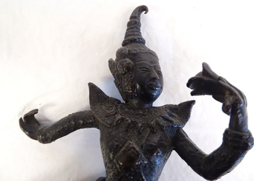 Skulptur Bronzestatuette Tänzerin Apsara Khmer Kambodscha Thailand 19
