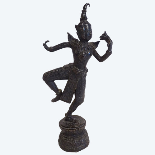 Skulptur Bronzestatuette Tänzerin Apsara Khmer Kambodscha Thailand 19