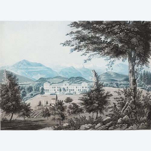  Albisbrunn Canton Of Zürich Switzerland Mountain Landscape Engraving 19th
