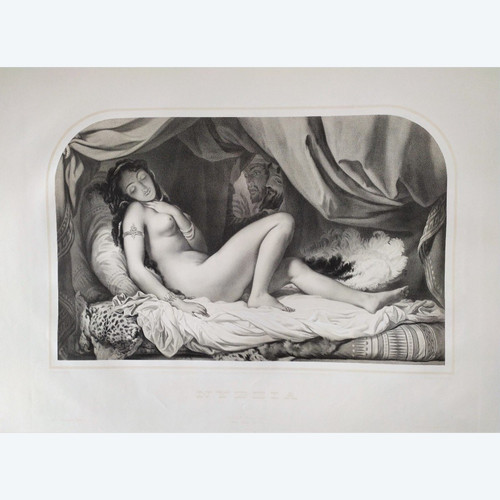 Stampa orientalista nuda della donna orientale del XIX Harem