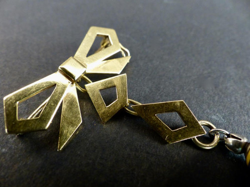 Chatelaine Watch In Gold Vermeil Enamel Art Deco Period