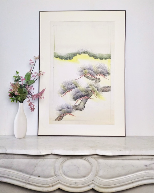 Progetto tessile acquerello per kimono giapponesi