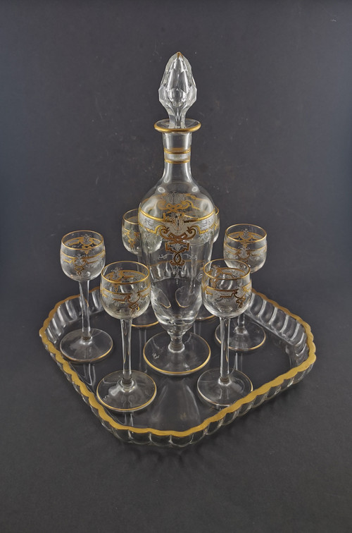 Servizio da liquore in cristallo di Saint Louis, fine del XIX secolo