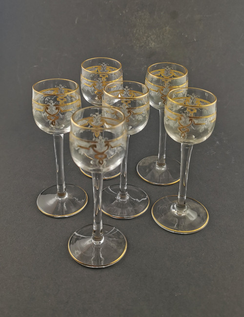 Servizio da liquore in cristallo di Saint Louis, fine del XIX secolo