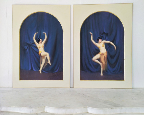  Ballerini di Revue pastello di J.Mutin Art Deco