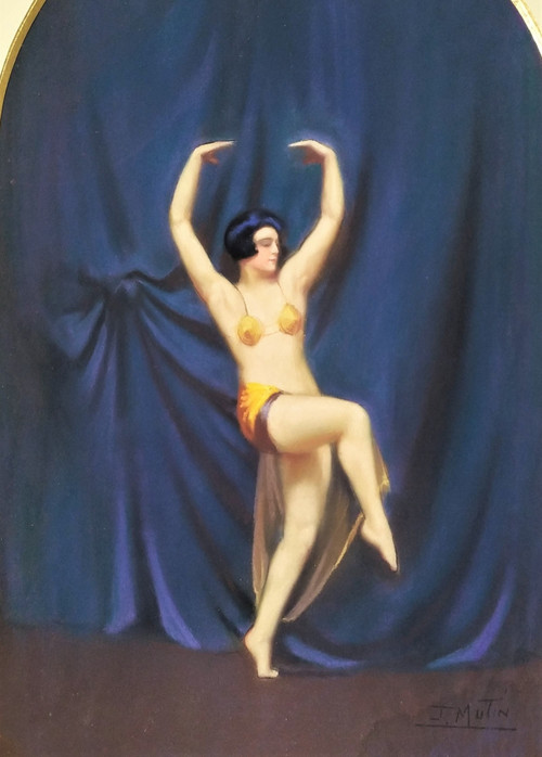  Ballerini di Revue pastello di J.Mutin Art Deco