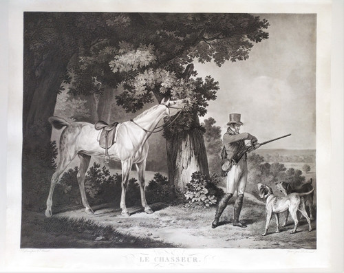 Hunting Engraving by Debucourt After Carle Vernet