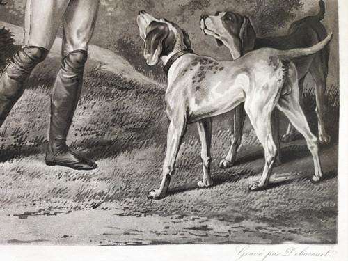 Hunting Engraving by Debucourt After Carle Vernet