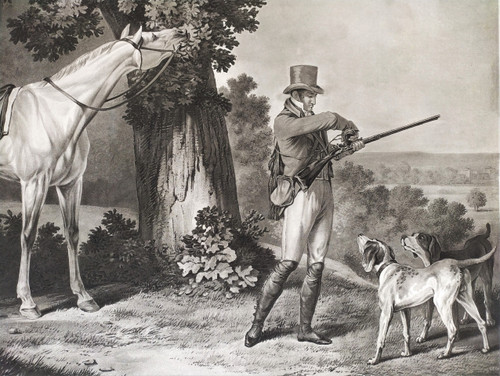 Hunting Engraving by Debucourt After Carle Vernet