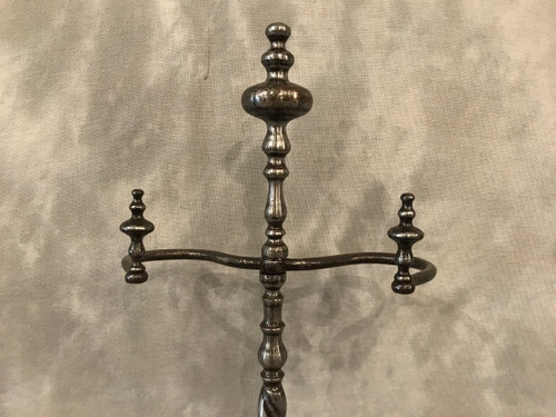 Serviteur de cheminée ancien en fer et fonte d'époque 19 ème 