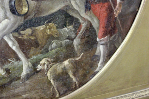 Oil On Canvas Representing A Scene From The Countryside Late 18th Century