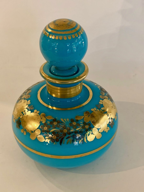 Flacon En Opaline Turquoise Desvignes
