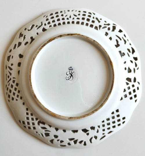 Potschappel Dresden Porcelain Openwork Plates 19th c