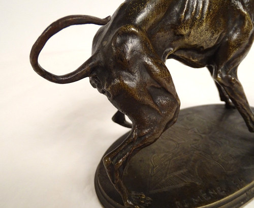 Piccola scultura in bronzo Pierre-Jules guida il levriero Plock 1854 XIX