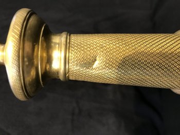 Coppia Candelieri Coppia nell'antica lampada in bronzo dorato del XIX