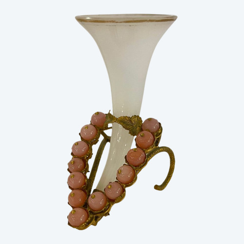 Small Bouquet Holder Vase In Opaline
