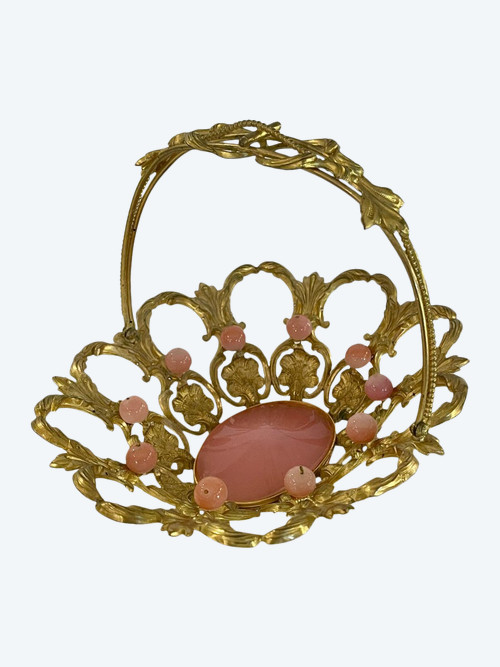 Panier En Opaline Et Pomponne époque Napoléon III