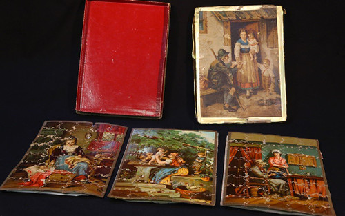 Ensemble De 3 Puzzles, En Bois Et Papier