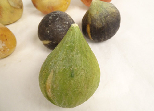 Ensemble 8 Fruits Marbre Carrare Polychrome Pommes Figues Abricot XIXème