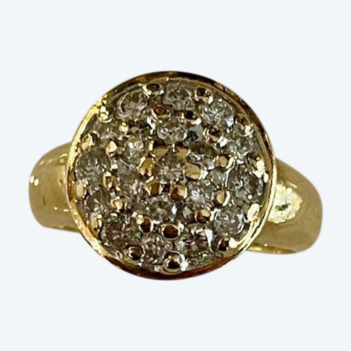 Anello a sfera con pavé di diamanti