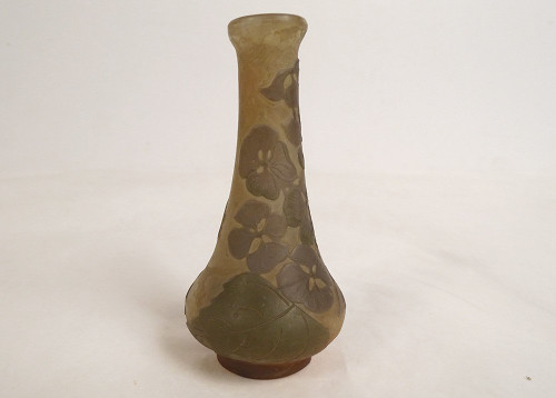Small Vase Pâte de Verre Emile Gallé Fleurs Abutilons Art Nouveau 19th century