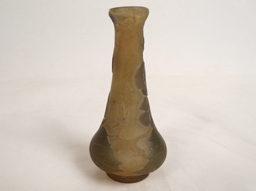 Small Vase Pâte de Verre Emile Gallé Fleurs Abutilons Art Nouveau 19th century
