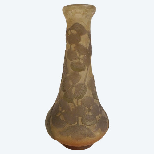 Small Vase Pâte de Verre Emile Gallé Fleurs Abutilons Art Nouveau 19th century