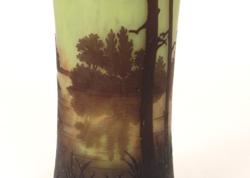 Large Cornet Vase in Pâte de Verre Signed Daum Nancy, Art Nouveau 19th century