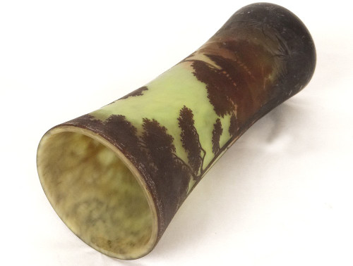 Large Cornet Vase in Pâte de Verre Signed Daum Nancy, Art Nouveau 19th century