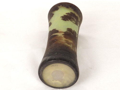 Large Cornet Vase in Pâte de Verre Signed Daum Nancy, Art Nouveau 19th century