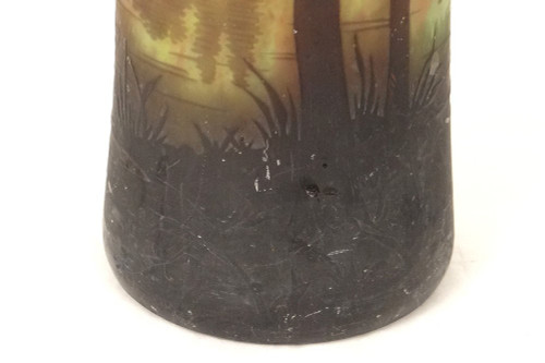 Large Cornet Vase in Pâte de Verre Signed Daum Nancy, Art Nouveau 19th century