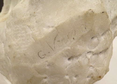 Scultura Testa di Giovane Donna Marmo di Carrara G. Verona Stile Liberty XIX Secolo