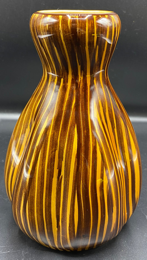 PAINTED SARREGUEMINES VASE