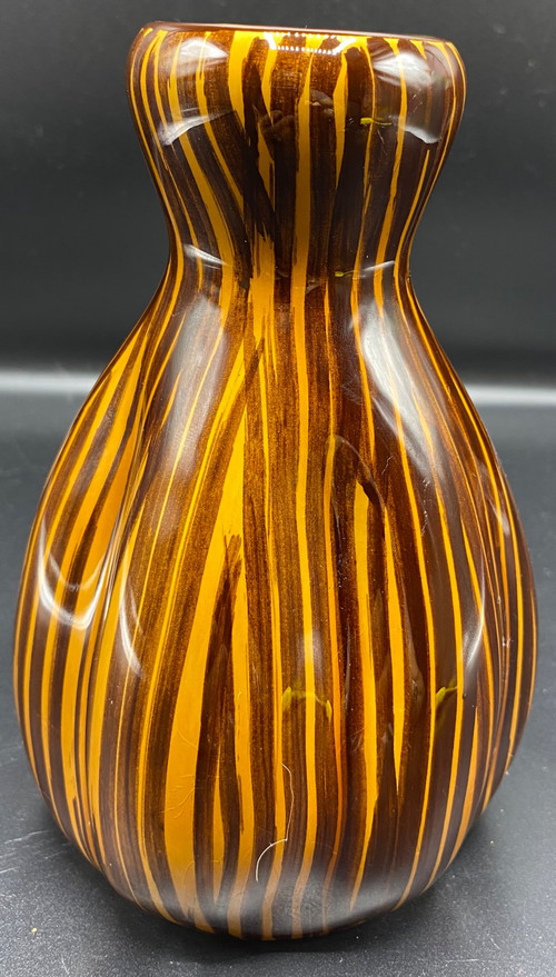PAINTED SARREGUEMINES VASE