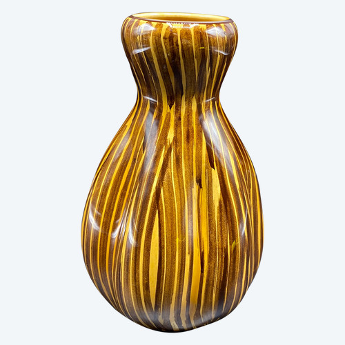 PAINTED SARREGUEMINES VASE