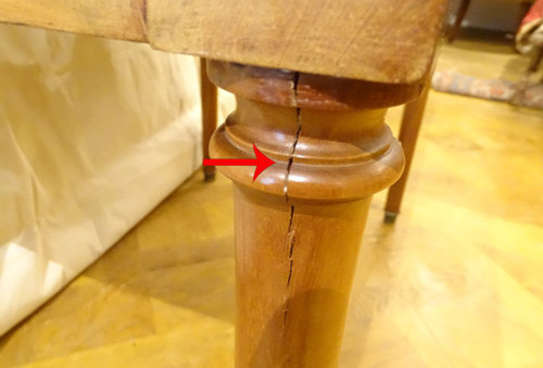 Table à La Tronchin Bureau d'Architecte Acajou Cuir Tiroir XIXème Siècle
