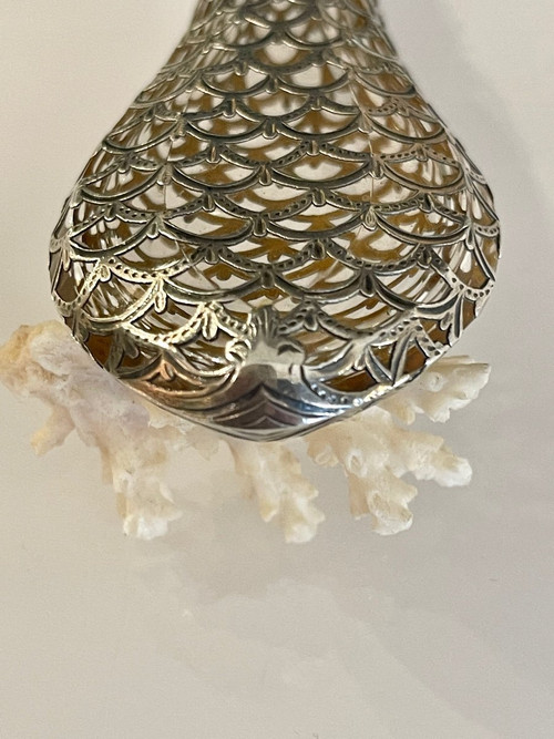 Flacon à Sels En Cristal Et Argent