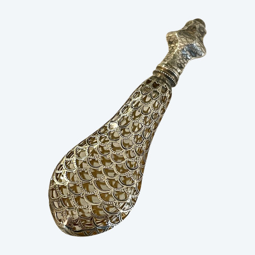 Flacon à Sels En Cristal Et Argent