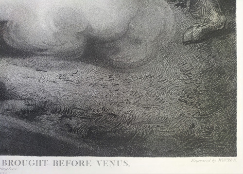 Mythological Etching Empire Period Engraving Venus And Adonis Old Print 19th c