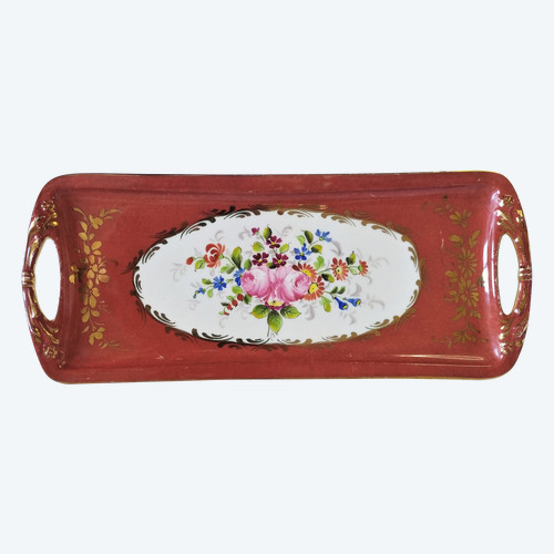 Plateau Porcelaine Limoges France  Décor Peint Main 