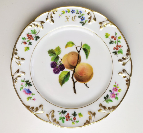 Assiette En Porcelaine Peinte 19ème
