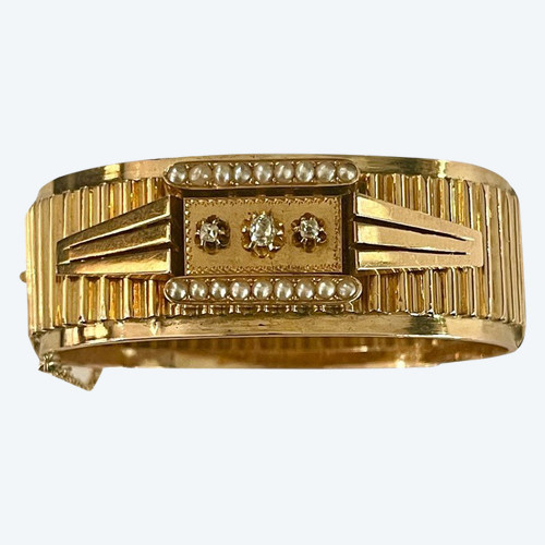 Napoleon III. Armband aus Gold, Perlen und Diamanten