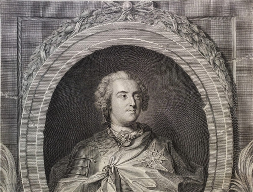  Louis XV Engraving Etching Old Print Portrait 18th C