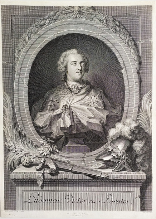  Louis XV Engraving Etching Old Print Portrait 18th C