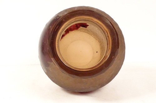 Vase Boule En Verre Givré Par Montjoye Legras,  Art Nouveau Début XXème Siècle