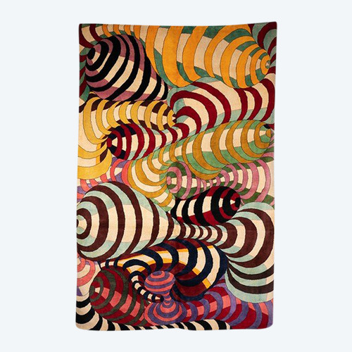 Carpet, or tapestry, with spiral patterns and made of wool. Contemporary work.