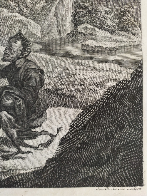 Gravure La Tentation De Saint-antoine Gravé Par Jacques Philippe Le Bas 
